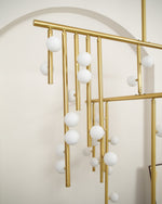 Brass Glass Drop Candelabrum Chandelier