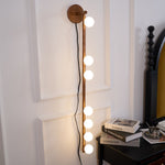 Brass Glass Tube Plug In Wall Lamp