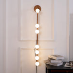 Brass Glass Tube Plug In Wall Lamp