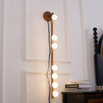 Brass Glass Tube Plug In Wall Lamp