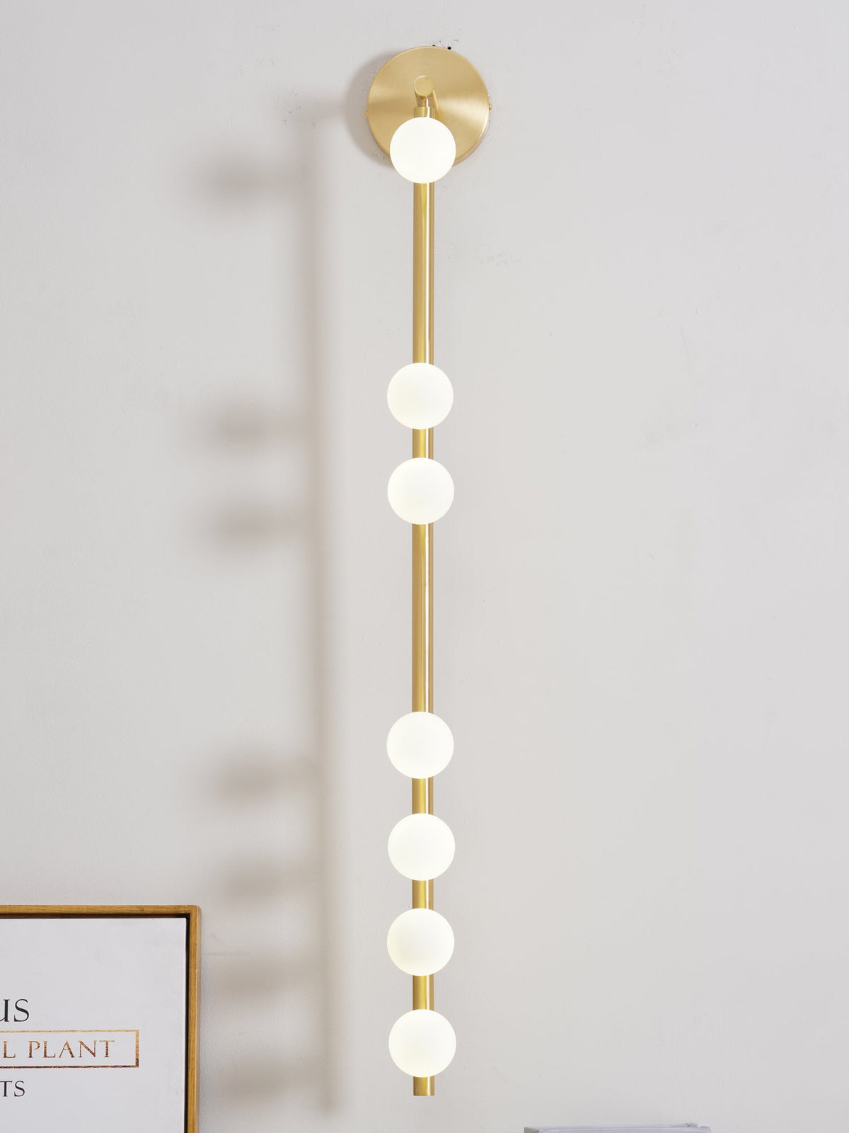 Brass Glass Tube Plug In Wall Lamp