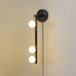 Brass Glass Tube Plug In Wall Lamp