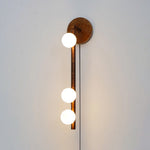 Brass Glass Tube Plug In Wall Lamp