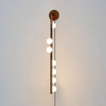 Brass Glass Tube Plug In Wall Lamp