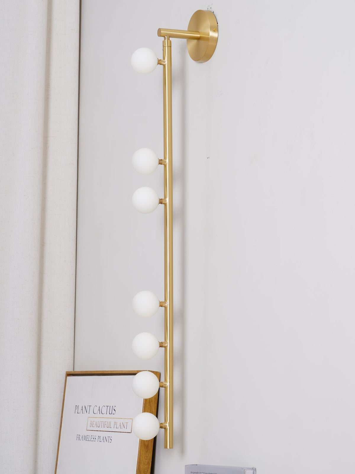 Brass Glass Tube Plug In Wall Lamp