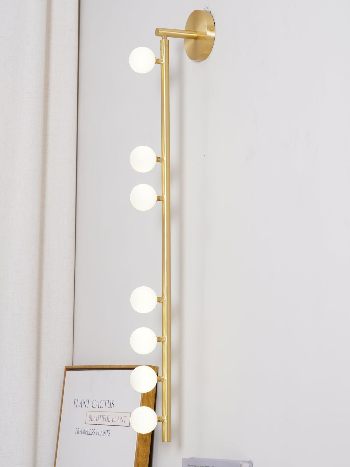 Brass Glass Tube Plug In Wall Lamp