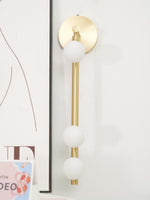 Brass Glass Tube Plug In Wall Lamp