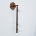 Brass Glass Tube Plug In Wall Lamp
