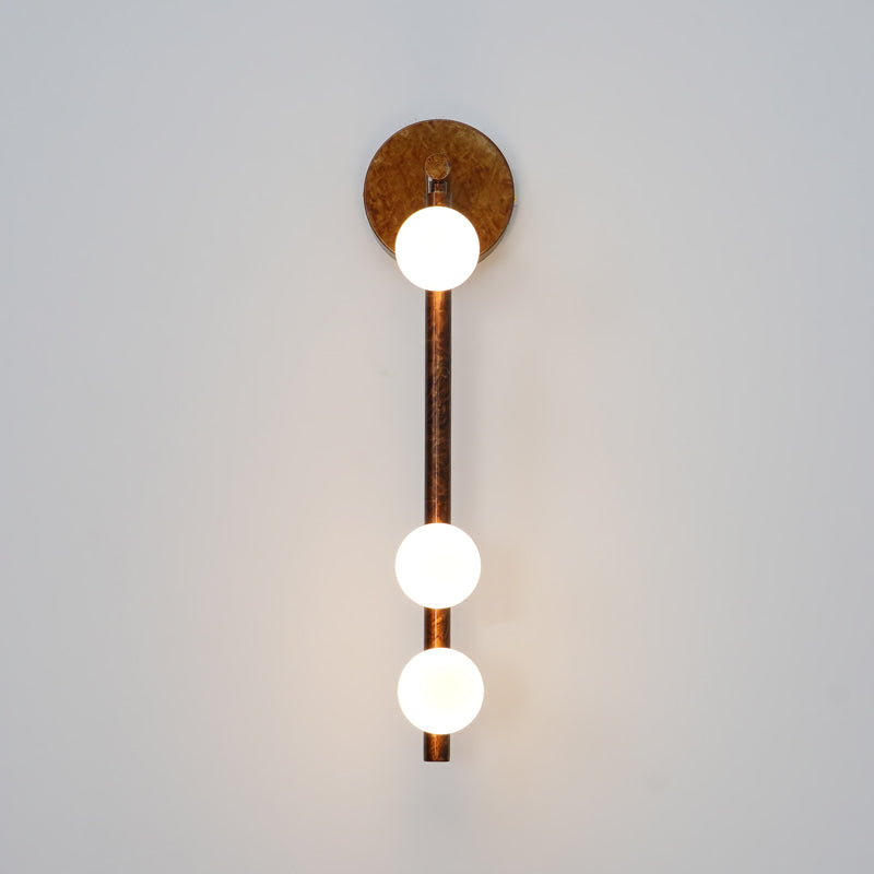 Brass Glass Tube Plug In Wall Lamp