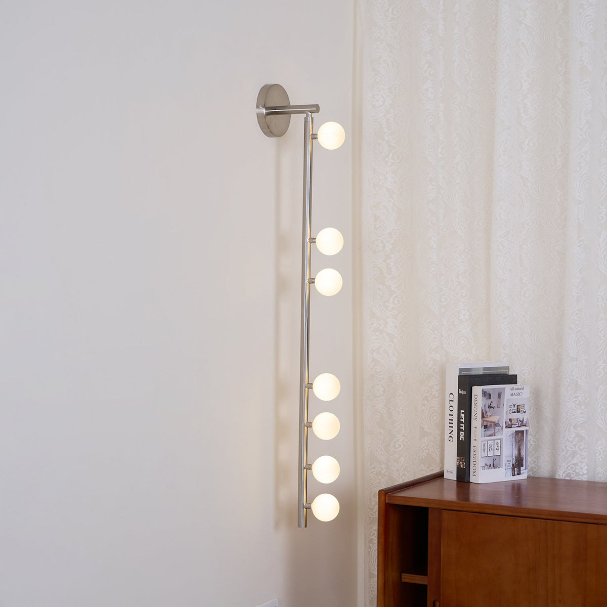 Brass Glass Tube Plug In Wall Lamp