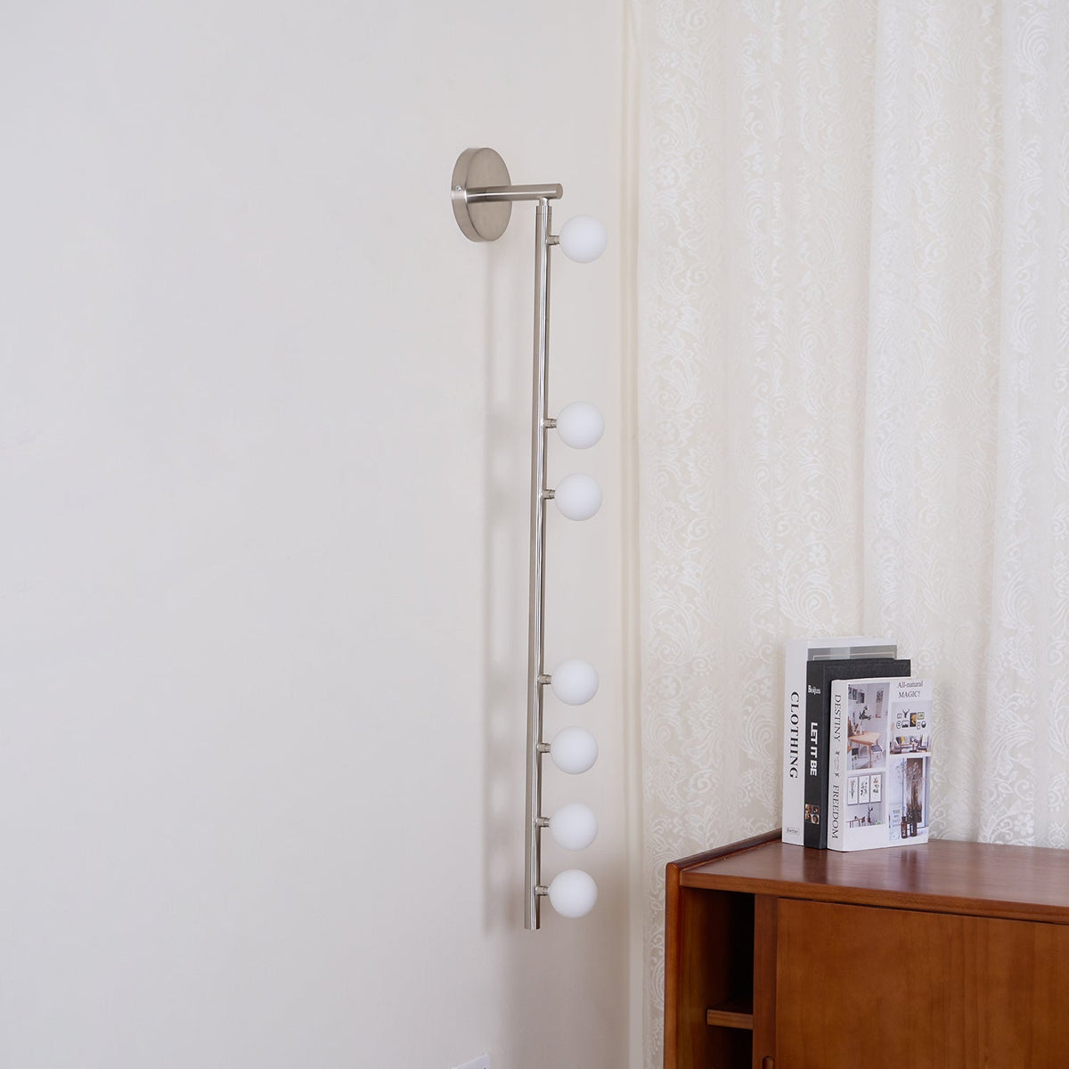 Brass Glass Tube Plug In Wall Lamp
