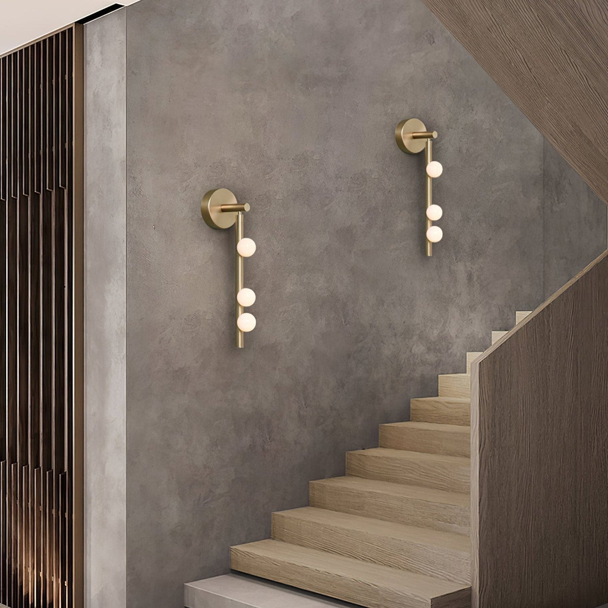 Brass Glass Tube Plug In Wall Lamp