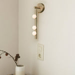 Brass Glass Tube Plug In Wall Lamp