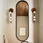 Brass Glass Tube Plug In Wall Lamp