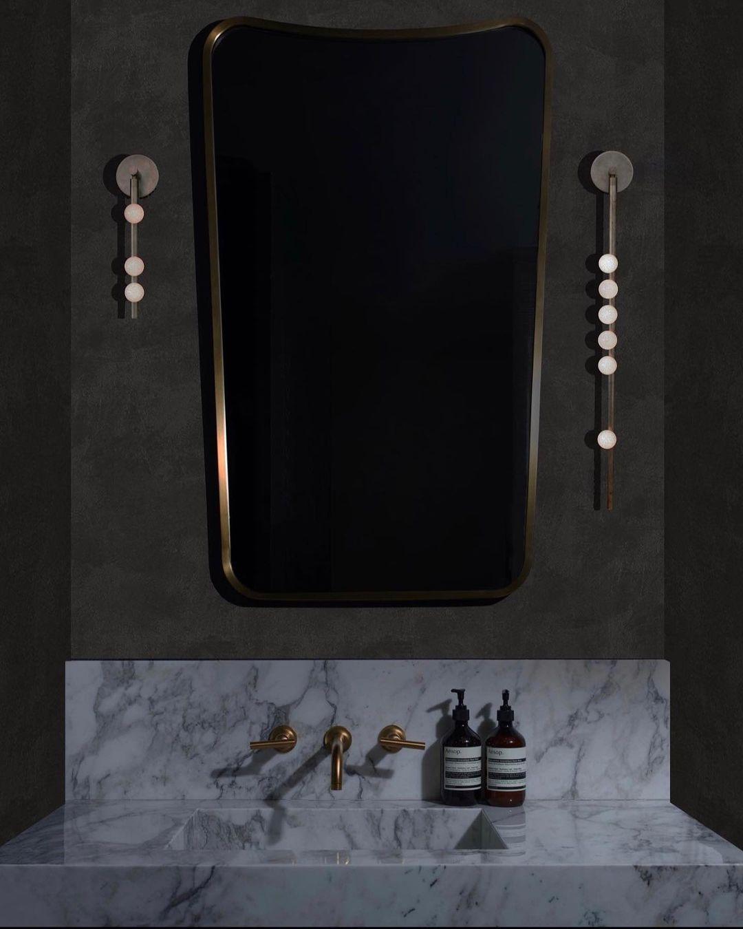Brass Glass Tube Plug In Wall Lamp