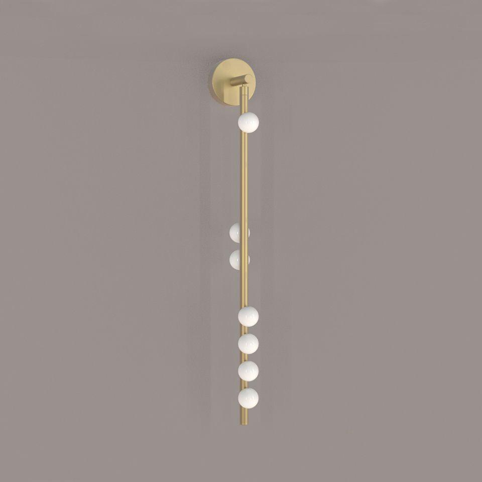 Brass Glass Tube Plug In Wall Lamp