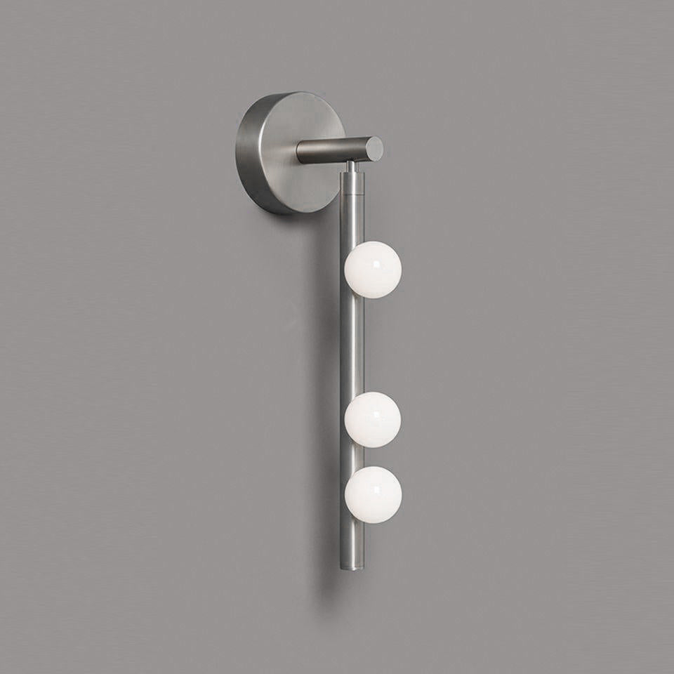 Brass Glass Tube Plug In Wall Lamp