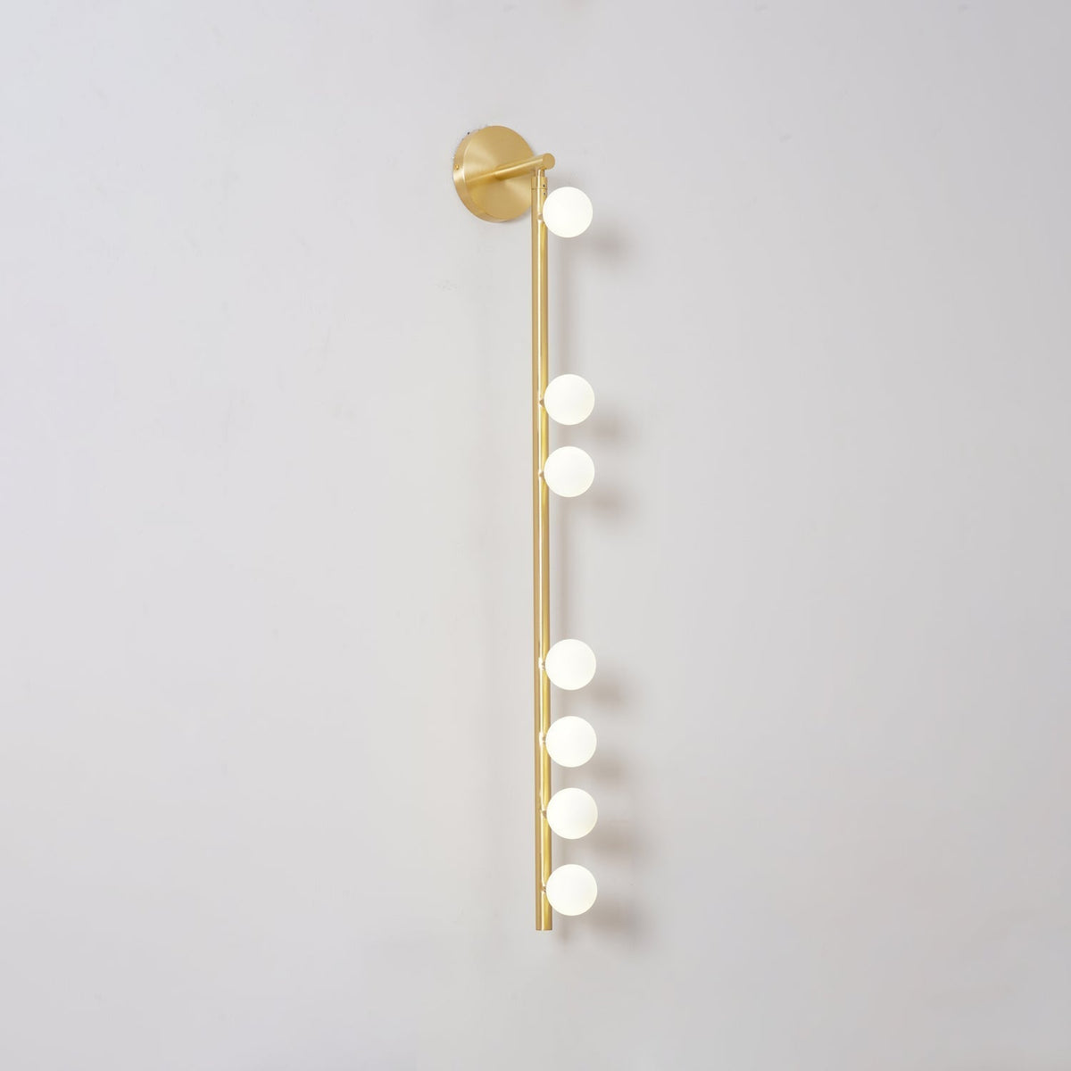 Brass Glass Tube Plug In Wall Lamp