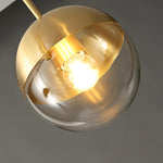 Globular Brass and Glass Semi-Flush Ceiling Light