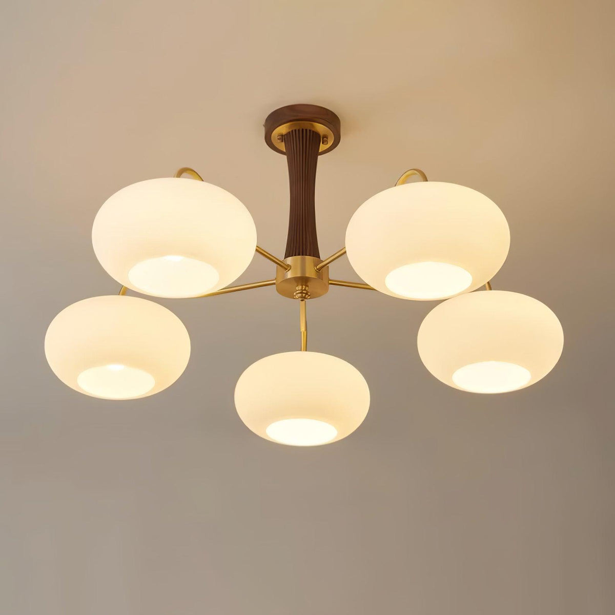 Brass Wooden Persimmon Ceiling Lamp