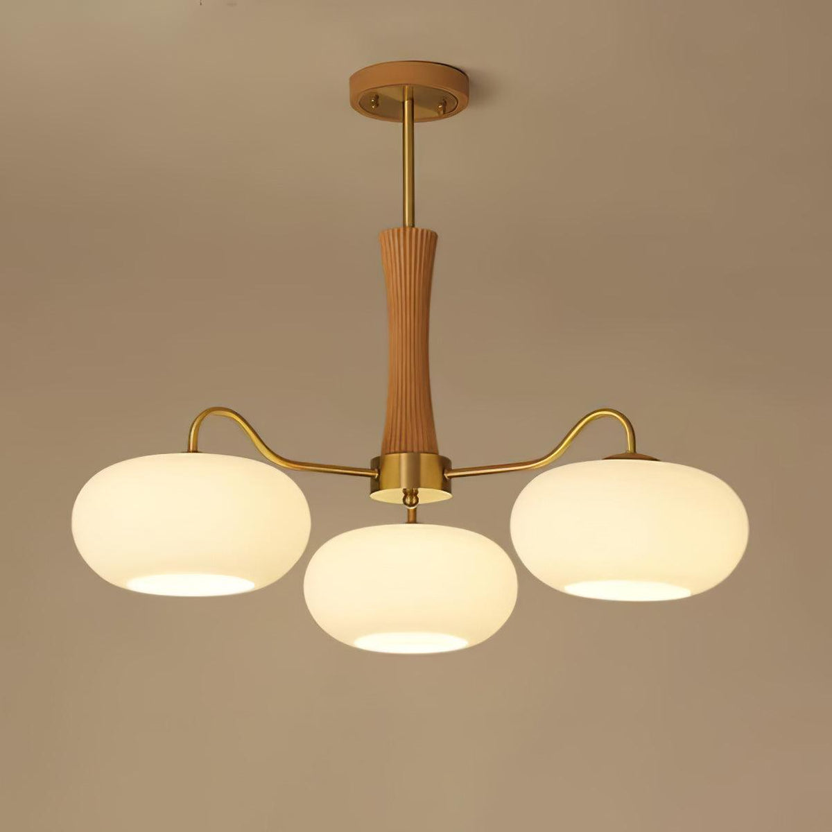 Brass Wooden Persimmon Ceiling Lamp