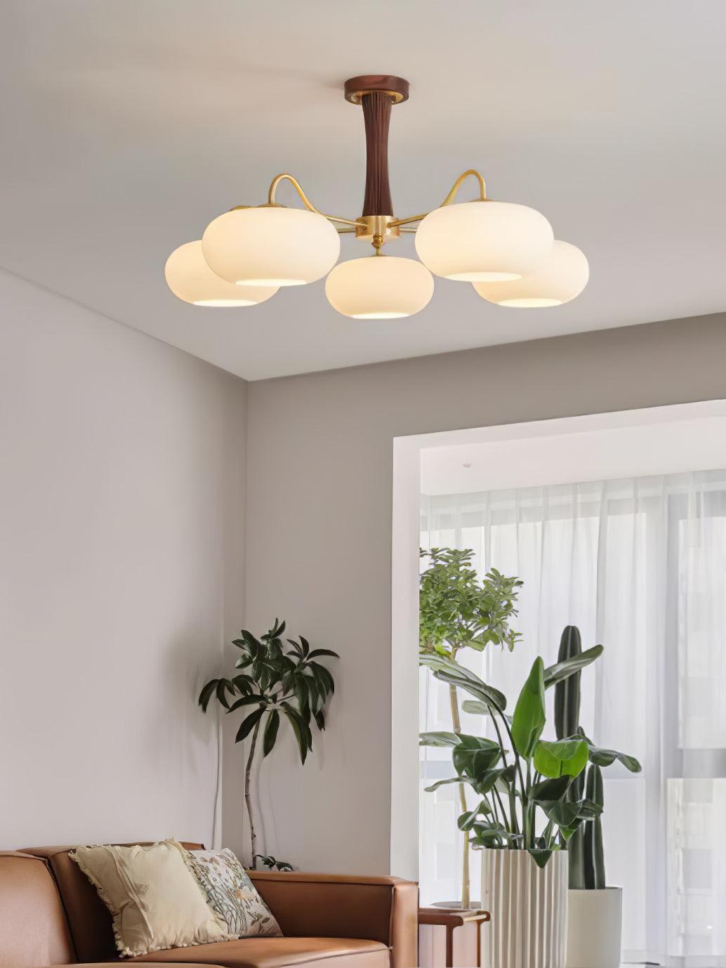 Brass Wooden Persimmon Ceiling Lamp