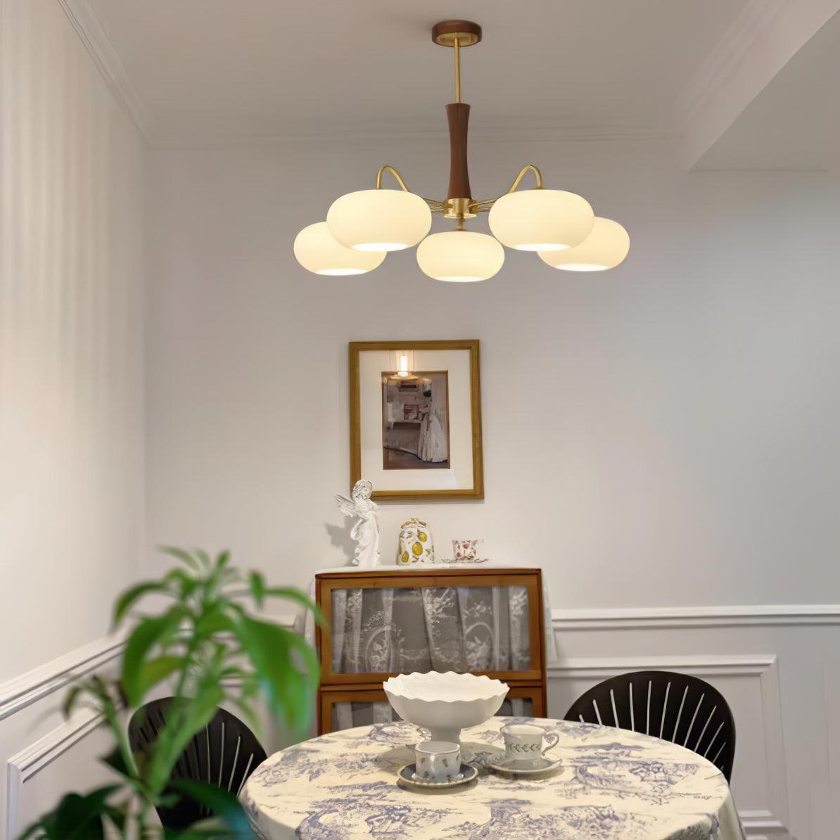 Brass Wooden Persimmon Ceiling Lamp