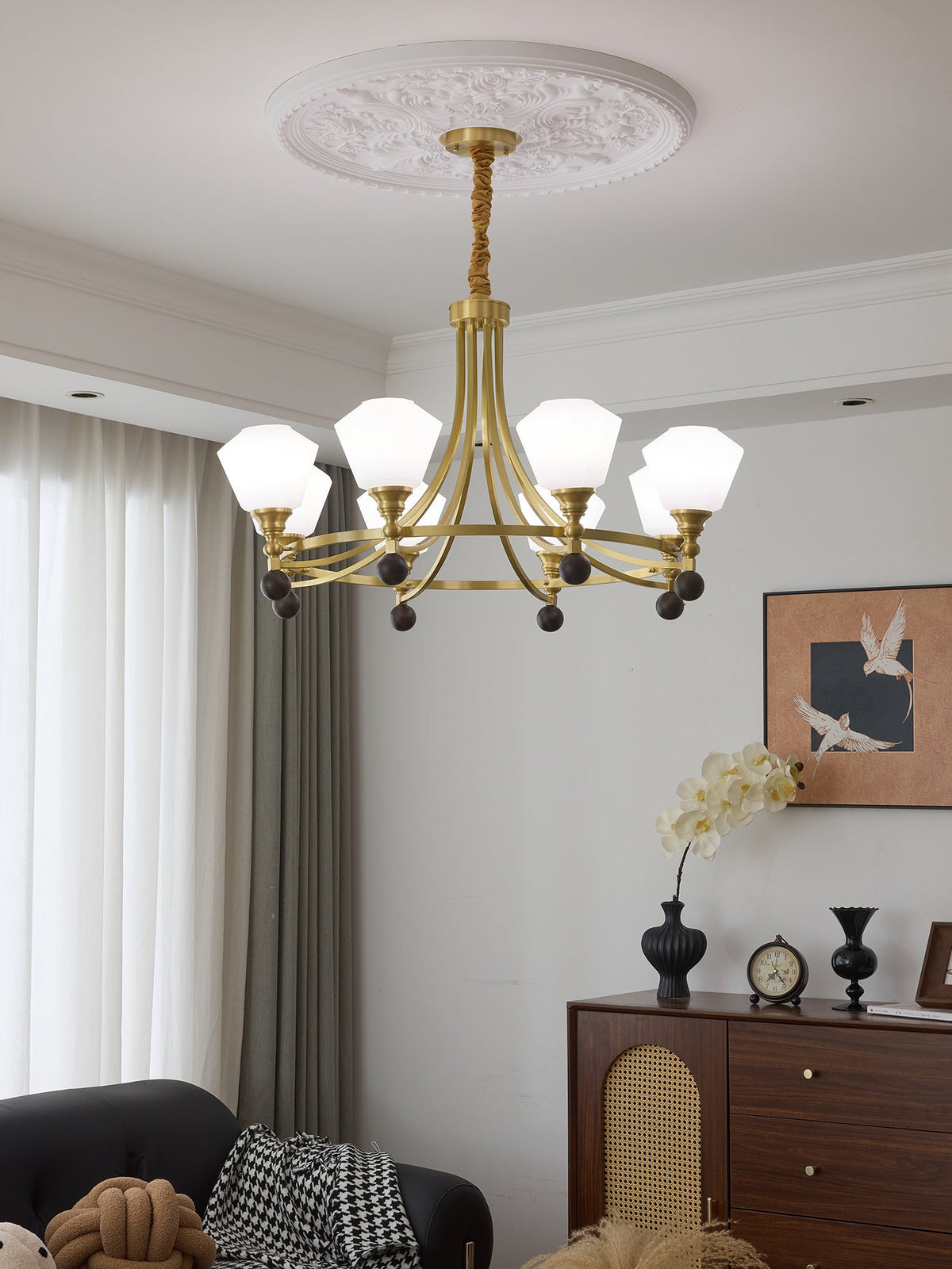 Bravado Chandelier – Modern Brass & Glass Statement Light