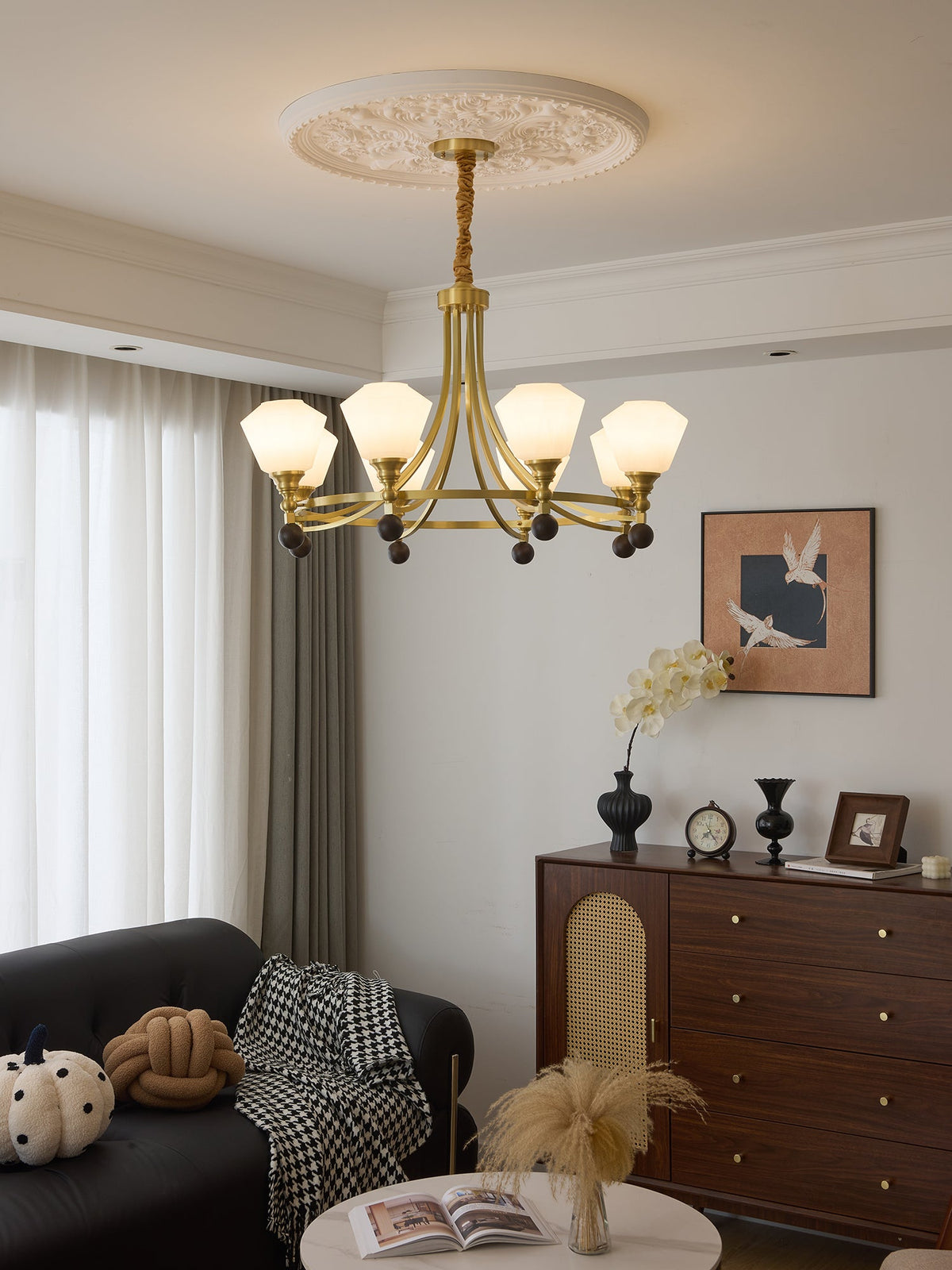 Bravado Chandelier – Modern Brass & Glass Statement Light