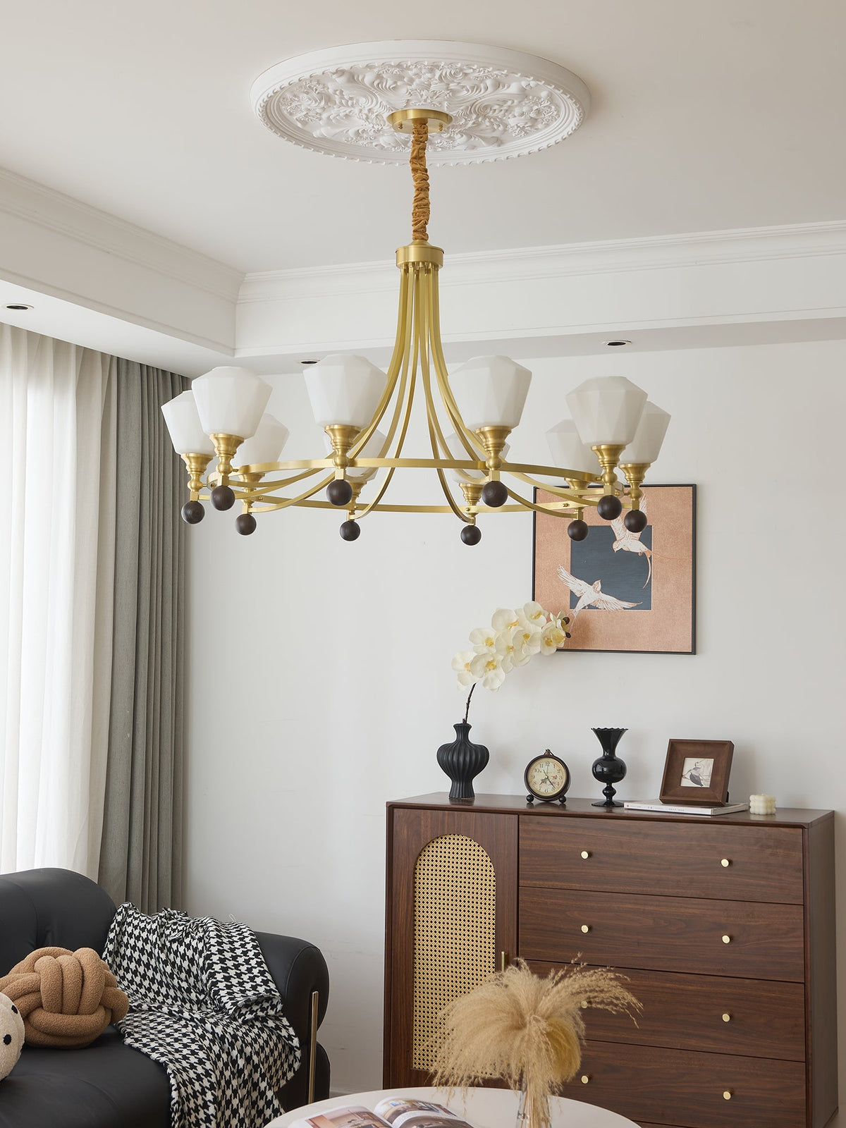 Bravado Chandelier – Modern Brass & Glass Statement Light