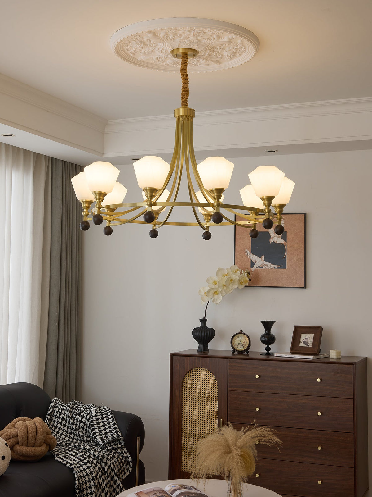 Bravado Chandelier – Modern Brass & Glass Statement Light
