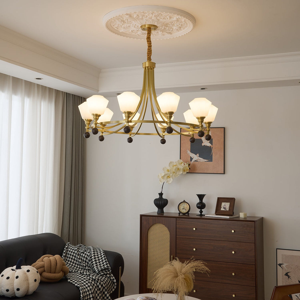 Bravado Chandelier – Modern Brass & Glass Statement Light