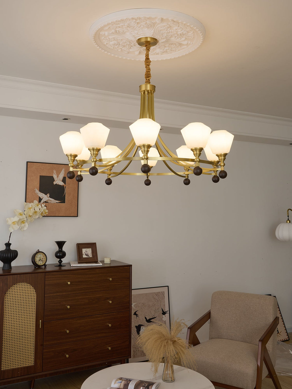 Bravado Chandelier – Modern Brass & Glass Statement Light