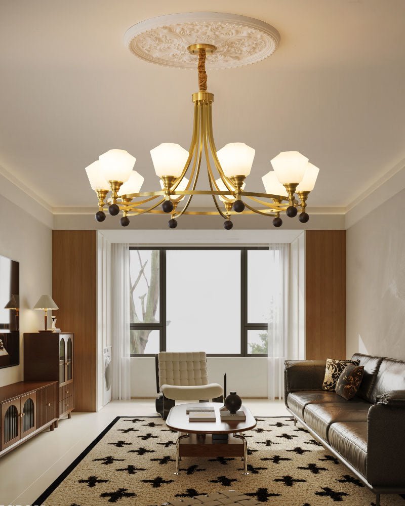 Bravado Chandelier – Modern Brass & Glass Statement Light