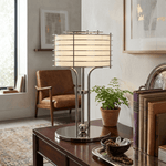 Bravon Linear Cage Table Lamp – Modern Brass Accent Lighting for Living Room & Bedroom