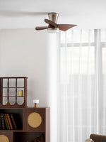 Breeze Lux Ceiling Fan Light with LED – Modern Brushed Gold & Walnut Finish