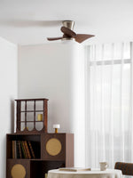 Breeze Lux Ceiling Fan Light with LED – Modern Brushed Gold & Walnut Finish