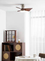 Breeze Lux Ceiling Fan Light with LED – Modern Brushed Gold & Walnut Finish
