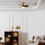 Breeze Lux Ceiling Fan Light with LED – Modern Brushed Gold & Walnut Finish