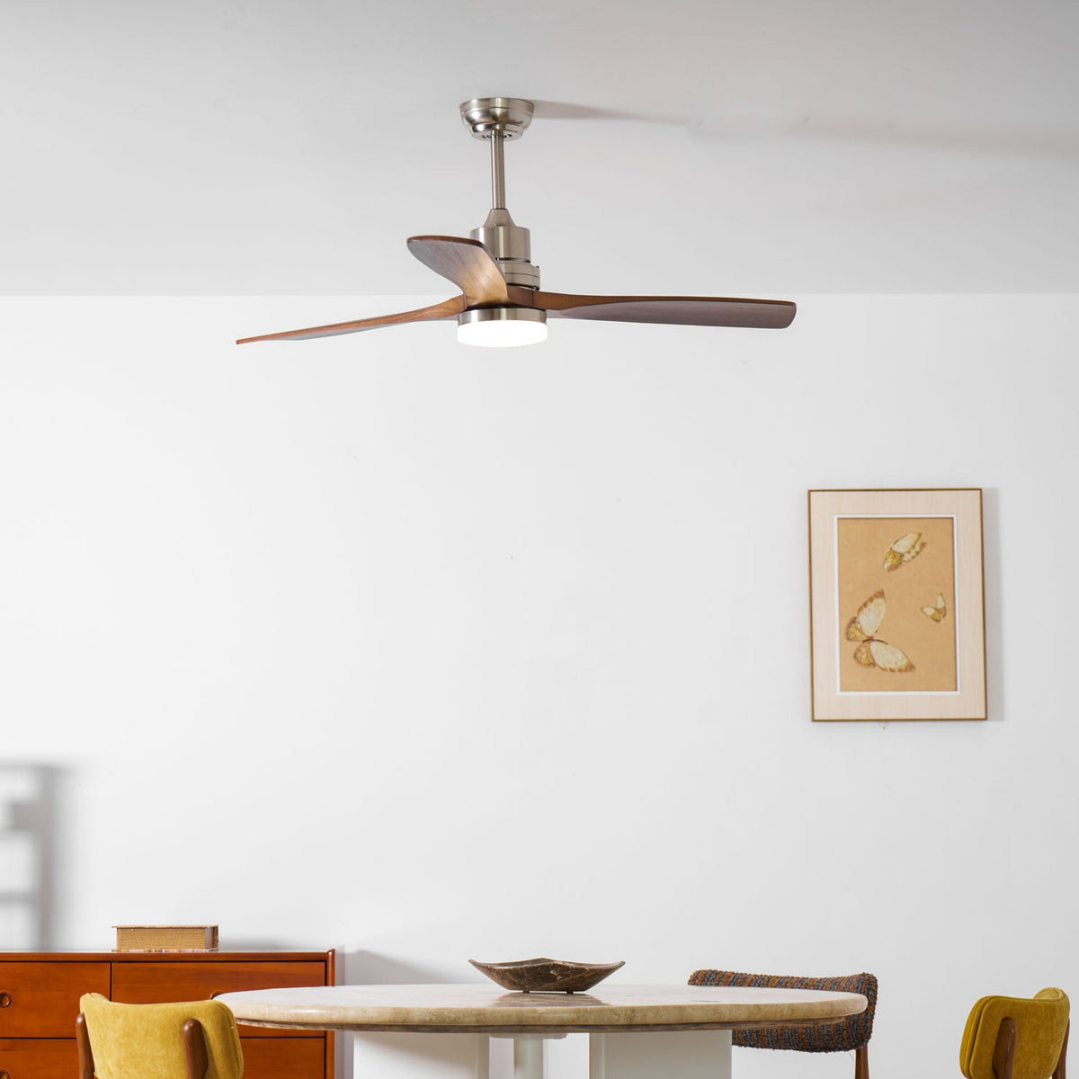 Breeze Master Wooden Ceiling Fan with Integrated LED Light, 48" and 52" Options
