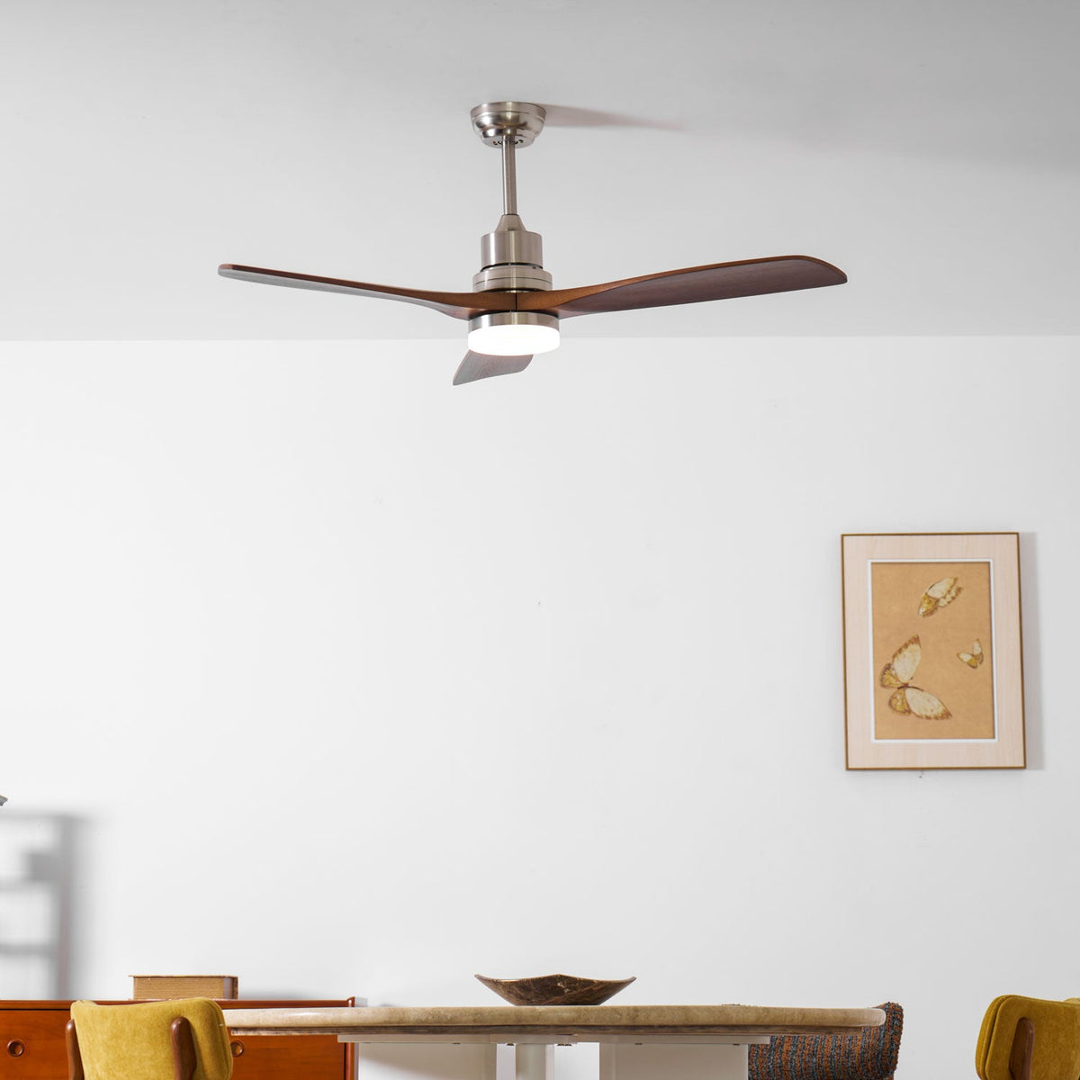 Breeze Master Wooden Ceiling Fan with Integrated LED Light, 48" and 52" Options