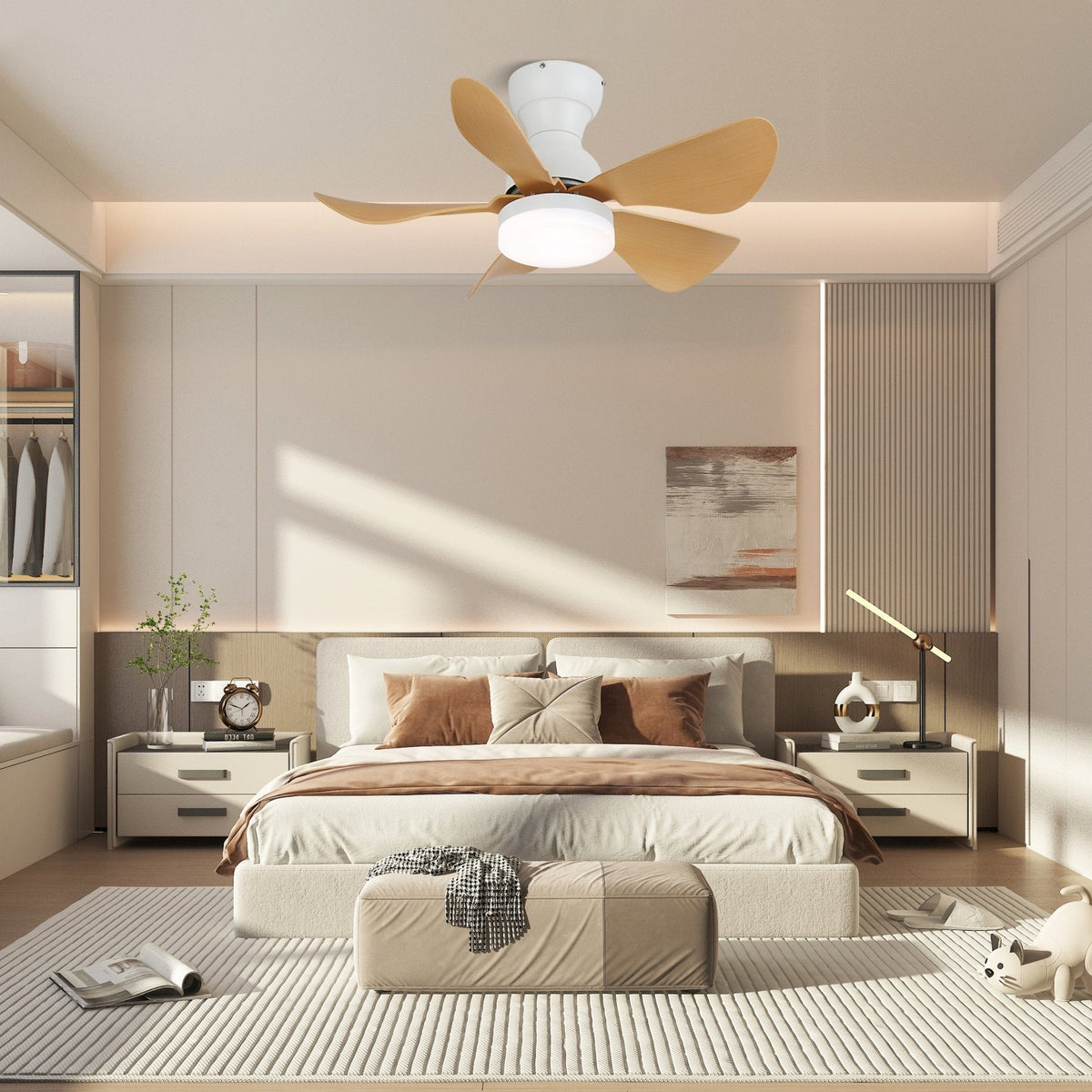 Arilia 29" LED Ceiling Fan Light with Walnut Blades