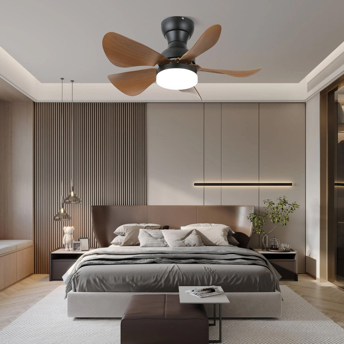 Arilia 29" LED Ceiling Fan Light with Walnut Blades