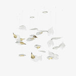 Breezeleaf Crystal Chandelier – Modern Handblown Glass Pendant Light for Dining Room and Living Room