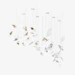Breezeleaf Crystal Chandelier – Modern Handblown Glass Pendant Light for Dining Room and Living Room