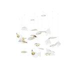 Breezeleaf Crystal Chandelier – Modern Handblown Glass Pendant Light for Dining Room and Living Room