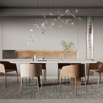 Breezeleaf Crystal Chandelier – Modern Handblown Glass Pendant Light for Dining Room and Living Room