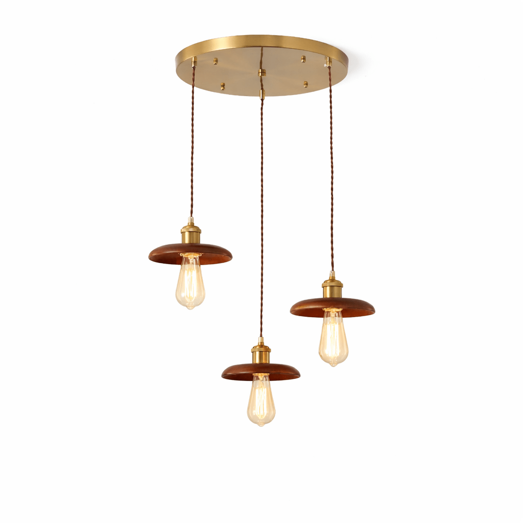 Brenton Arch Wood & Brass Pendant Light for Dining and Kitchen