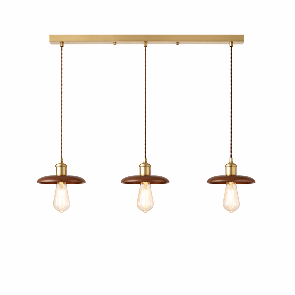 Brenton Arch Wood & Brass Pendant Light for Dining and Kitchen