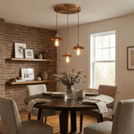 Brenton Arch Wood & Brass Pendant Light for Dining and Kitchen